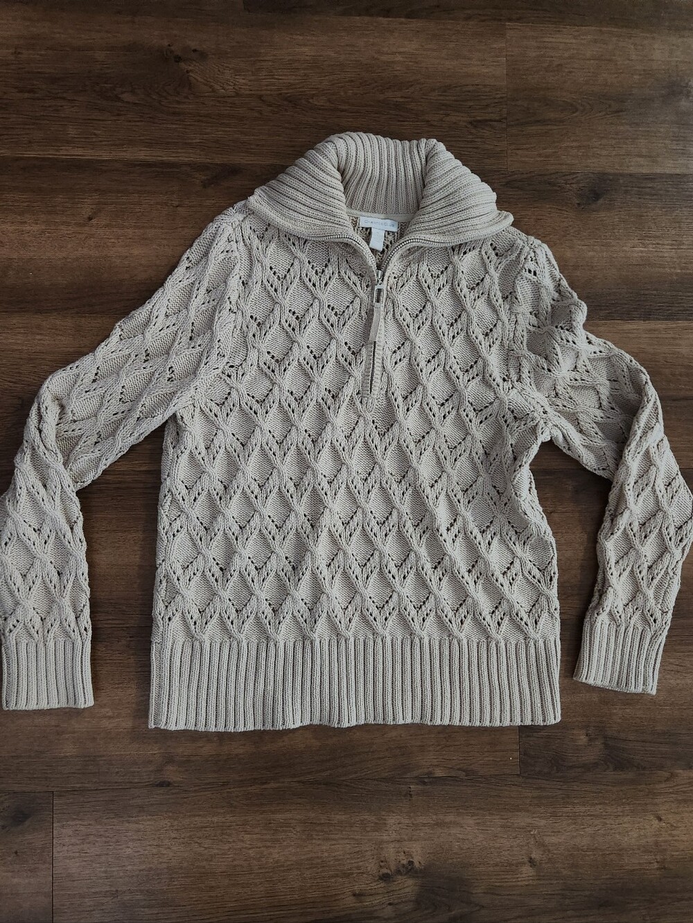 Charter Club 1/4- Zip Cable Knit Sweater Size XL